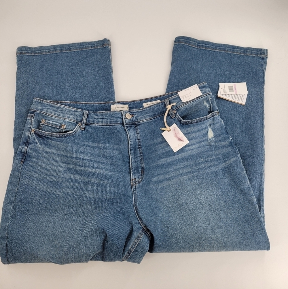 Jessica‎ Simpson Jeans Womens 22W Blue High Rise Straight Legs New